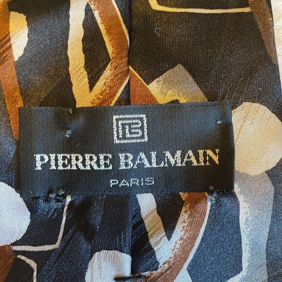 Pierre Balmain 100% Silk tie - abstract geometric pattern - Picture 2 of 5